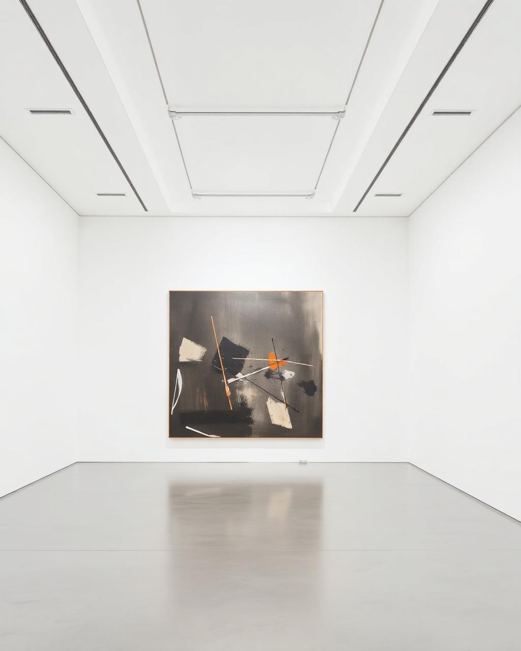 White-walled gallery with single contemporary artwork